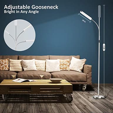 Wio-Mio 15w/1000lm Bright LED Floor Lamp with Stepless Adjustable 3000K-6000K Colors and Dimmer, Remote and Touch Control Reading Lamp, Adjustable Gooseneck Floor Lamp for Living Room - Image 5