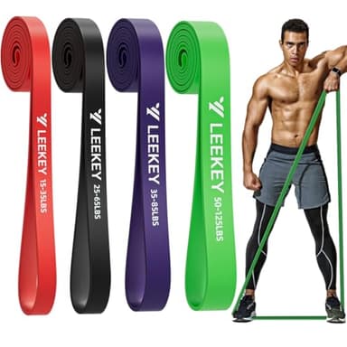 LEEKEY Resistance Band Set, Pull Up Assist Bands with Non-Slip Texture-Stretch Resistance Band Exercise Bands - Mobility Band Powerlifting Bands for Resistance Training - Image 1
