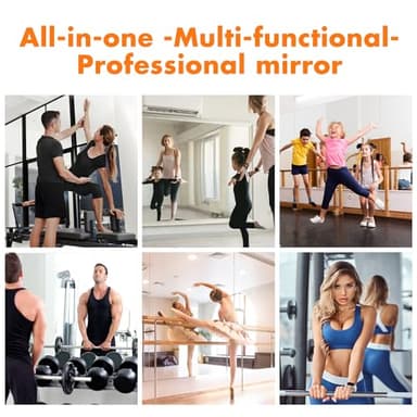 Hasipu Home Gym Mirror 48" L x 24" W - 2PCS Large Full Body Mirror for Yoga, Wall-Mounted Mirrors for Fitness, Garage, Dance Studio, 0.16in Tempered Glass Frameless - Image 3