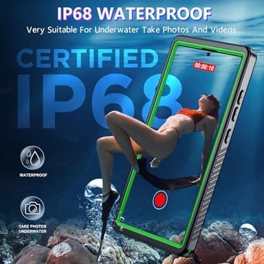 2025 New for Samsung Galaxy S24 Ultra Case Waterproof, [Built-in Camera & Screen Protector][Military Grade Shockproof][IP68 Underwater][Dustproof][Dropproof] Full Body Phone Case for S24 Ultra 6.8" - Image 3