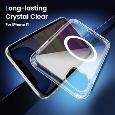 Temdan for iPhone 11 Case Clear, [Compatible with Magsafe][Anti-Yellowing][Military-Grade Protection] Shockproof Slim Phone Case Cover, Clear - Image 5