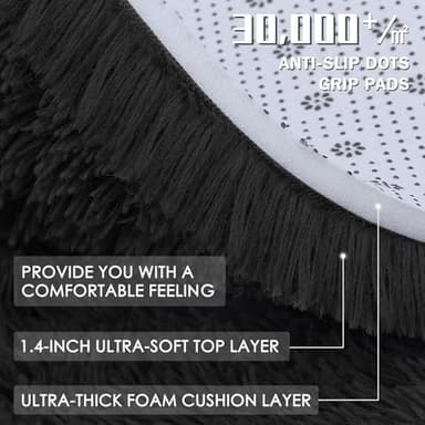 OLANLY 8x10 Machine Washable Large Area Rugs for Living Room, Bedroom, Soft Fluffy Shaggy Bedside Rug, Indoor Floor Carpet for Kids Girls and Boys, Dorms, Nursery, Home Decor Aesthetic, Black - Image 8