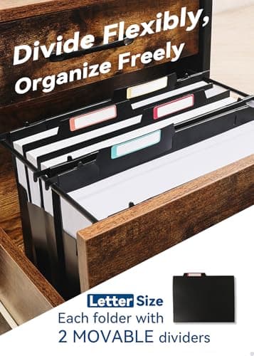 SortRax Plastic High Capacity Hanging File Folders, 4" Expanding Pocket with Movable Dividers, Heavy Duty for Filing Cabinet, Insertable Tabs, Letter Size - 6 Pack - Image 3