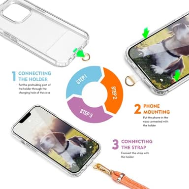 Lawonda 2 Pads Phone Lanyard Adjustable Crossbody Cell Phone Neck Strap Universal Mobile Phone Wrist Lanyard + 2pcs Cellphone Patch Tether Tab for Travel Essentials Black - Image 7