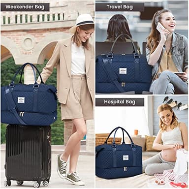 LOVEVOOK Travel Duffle Bag,Weekender Bags for Women with Shoe Compartment,Carry on Overnight Bag with Toiletry Bag,Gym Duffel Bag with Wet Pocket,Hospital Bags for Labor and Delivery - Image 6