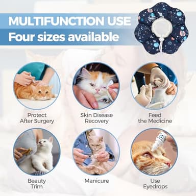 ComSaf Soft, Protective Adjustable Cat Cone Collar to Stop Licking After Surgery, Comfortable Lightweight Elizabethan Collar for Large Cat and Small Dog, Dog Recovery Collar Prevents Licking Wounds - Image 7