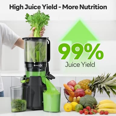 ECOSELF Juicer Machines with 5.3" Mega Mouth & Large Feed Chute, Cold Press Juicer for Whole Fruits & Vegetables, Professional Slow Masticating juicer for Batch Juicing, High Juice Yield Easy to Clean - Image 4