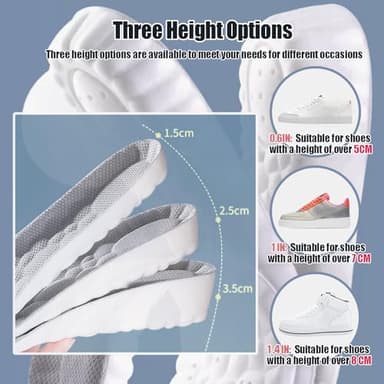 4D Cloud Height Increase Insoles for Men Wowen - Cloud Tech Insole, Soft Memory Foam Insoles, Comfort Steppers Height Increase Insoles Trim to Fit for Men Women (Gray, 1.4-in US Men 8-11) - Image 3