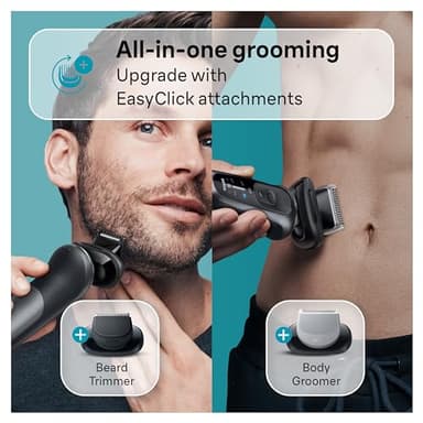 Braun Electric Shaver for Men, Series 7 7177cc, Wet & Dry Shave, Turbo & Gentle Shaving Modes, Waterproof Foil Shaver, Space Grey - Image 5