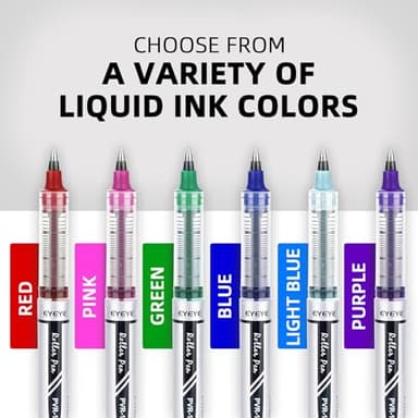 EYEYE Rollerball Pens Medium Point, 3 Assorted Colors 0.7mm Liquid Ink Roller Ball Pen Quick Dry, Ink Pen Fine Point Smooth Writing Pens for Journaling, Note Taking, Office, School Supplies - Image 2