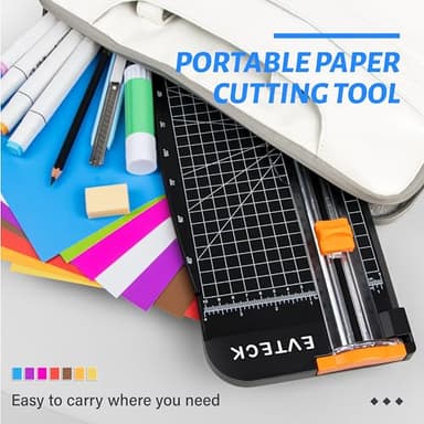 Evteck Paper Cutter 12 Inch Paper Trimmer Slider Crafting Scrapbooking Supplies for A4 Vinyl Photo Cardstock with Security Blade and Foldable Ruler - Image 6