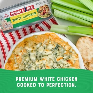 Bumble Bee Premium White Chicken, Chunk in Water, 5 oz Can (Pack of 24)- 13g Protein per Serving - Gluten Free, Keto Friendly - Image 5
