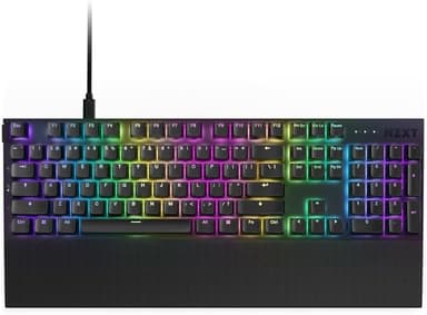 NZXT Function 2 Full-Size Wired Optical Gaming Keyboard - 8K Polling Rate - Linear Optical Switches - Adjustable Actuation - Double-Shot PBT Keycaps - RGB - Hot-Swappable - Black - Image 1