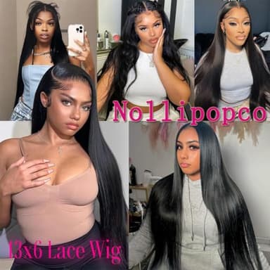 NOLLIPOPCO 28 Inch 13x6 Lace Front Wigs Human Hair HD Straight Lace Front Wigs Human Hair Pre Plucked 180% Density 12A Lace Front Wigs Glueless Wigs for Black Women - Image 7