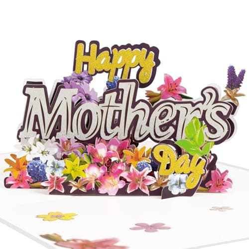 GREETING ART 3D Pop Up Mothers Day Card, Happy Mothers Day Lily Flower Gift Greeting Card with Envelope for Best Mom Women Wife Daughter Grandma - Image 1