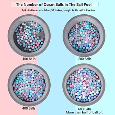 MoonxHome Ball Pit Balls for Toddlers, BPA Free Crush Proof Plastic Toy Balls for Ball Pit, Children's Pool Water Toys, Ideal Gift for Christmas Balls for Play Tent 2.15" Pack of 100 White&Green&Blue - Image 4