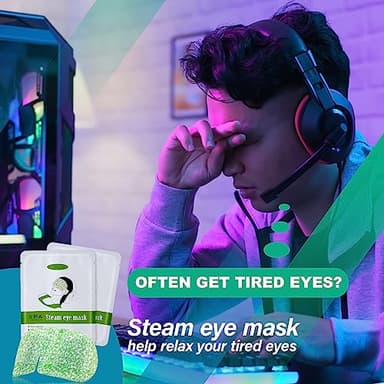 16 Packs Steam Eye Mask,Warm Eye Compress for Dry Eyes Sleep Mask,Hot Auto Heated Eye Masks Relaxing Items for Women Moist Heat for Eyes Soothing Eye Fatigue,Disposable EyeMask for SPA Essentials - Image 4