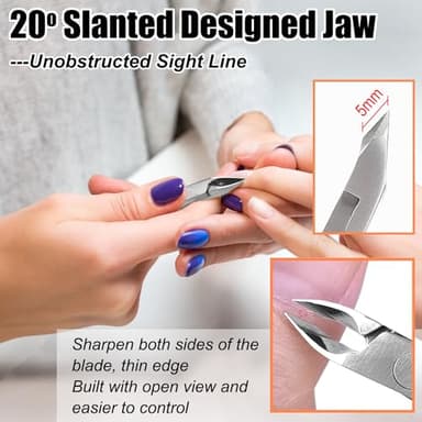 LePinko 4 Packs Upgraded Cuticle Trimmer kit, Sharp Dead Skin Clipper, Labor-saving Cuticula Remover for Fingernail Toenail, Manicure Pedicure Tool for Women Men, 5mm Jaw - Image 5