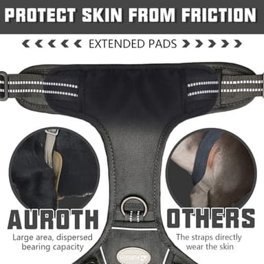 AUROTH Tactical Harness for Small Medium Dogs No Pull Adjustable Pet Harness Reflective K9 Working Training Easy Control Vest Military Service Dog Harnesses Black M - Image 4