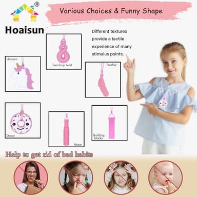 Chew Necklaces for Sensory Girls, Chewy Necklace Sensory Toys for Kids with Autism, ADHD,SPD, Chewing, Teething or Special Needs, Oral Sensory Chew Toys for Kids Adult Reduce Anxiety Fidgeting - Image 3