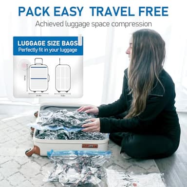 VMstr 15 Pack Travel Vacuum Storage Bags with USB Pump, Vacuum Packing Seal for Luggage and Suitcase, Space Saver for Clothes and Clothing Travel - Image 5