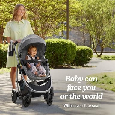 Graco Modes Pramette Travel System | Stroller & Car Seat Combo | 3-in-1 Stroller Modes | Includes Graco SnugRide 35 Infant Car Seat | Ellington - Image 4