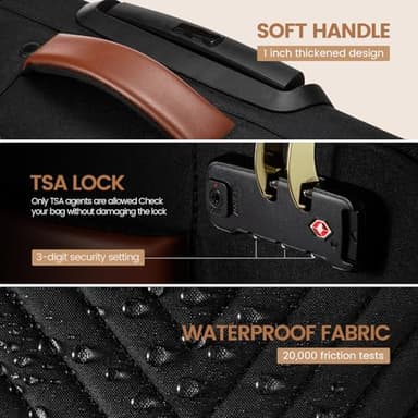 LOVEVOOK Carry On Luggage 22x14x9 Airline Approved,20 Inch Carry-on Suitcase for Women,Softside Suitcases with Wheels,Rolling Checked Luggage with TSA Lock,Lightweight Travel - Image 5