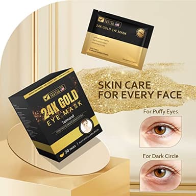 Taimand Under Eye Patches (30 Pairs), 24K Gold Under Eye Mask for Puffy Eyes, Dark Circles,Bags and Wrinkles with Collagen,Relieves Pressure and Reduces Wrinkles,Revitalises and Refreshes Your Skin - Image 4