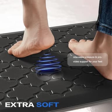 Villsure Kitchen Mat and Rugs, Cushioned Anti Fatigue Kitchen Mats, 1/2 Inch Thick Waterproof Non-Slip Kitchen Runner Rug, Heavy Duty Ergonomic Comfort Standing Desk Mat for Kitchen, Office, Laundry - Image 2