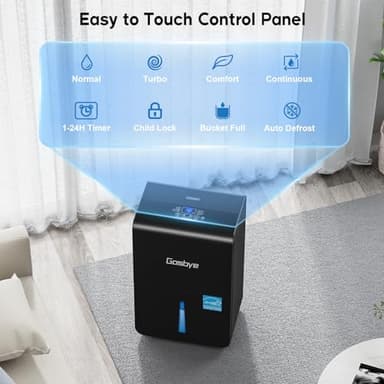 Gasbye 4500 Sq.Ft. Most Efficient Energy Star 2024 Dehumidifier for Basement with Drain Hose, Max 115 Pints/D Dehumidifier for Large Room, [45dB Quiet Compressor], Easy Drainage, Auto-restart, Black - Image 4