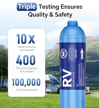Stokk RV Water Filter with Flexible Hose Protector, NSF Certified, Inline Water Hose Filter for Garden, Camper and Pool, Greatly Reduces Bad Taste, Chlorine, Odor, Rust and Sediment, 2 Pack - Image 8
