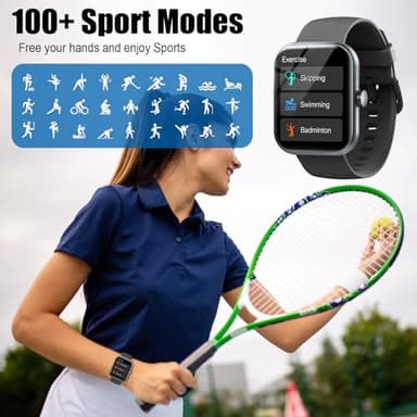 Smart Watch for Men Women, 1.96" Fitness Tracker Running Watch (Answer/Make Call), IP68 Waterproof, Pedometer, Sleep/Step/Activity/Heart Rate Monitor, 110+ Sport Modes Smartwatch for Adroid iOS Phone - Image 5