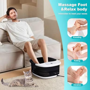 ECARBME Foot Spa Bath Massager with Heat [2025 Upgraded], Jets, Vibration, Adjustable Temp, Bubbles, Epsom Salt, Foot Soaking Tub with 22 Massage Rollers, Pedicure Foot Spa for Relaxation, Black - Image 3