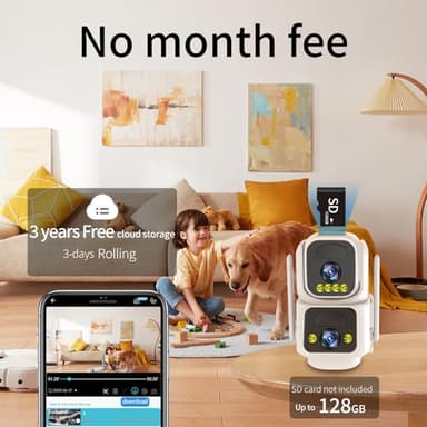 Luovisee Cameras for Home Security with Dual Lens,2.4G/5G WiFi Outdoor Camera Wireless Solar Powered,PIR Alarm,Color Night Vision,2-Way Audio,Cloud/SD Storage,No Month Fee(2 Pack) - Image 9