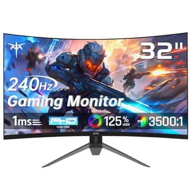 KTC 32 Inch 240Hz Curved Gaming Monitor, FHD 1080P 1500R HDR Gaming PC Monitor, FreeSync, Ultra-Fast 1ms Monitor for Gamer, 3500:1 Contrast, HDMI 2.0 x 2, DisplayPort 1.4 & USB 2.0, H32S17F - Image 1
