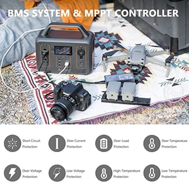 ALLWEI 300W Solar Generator with 100W Solar Panel Included, 280Wh Portable Power Station with AC Outlet USB Port, Solar Powered Battery Generator for Outdoor Camping, Home Backup, Power Outage - Image 7