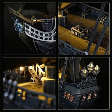 3D Puzzles for Adults Home Decor Pirate Ship Gifts for Men Women Model Kits Brain Teaser Puzzles for Adults Teacher Gifts,Queen Anne's Revenge 340 Pcs Dad'sGift - Image 5