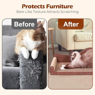 ComSaf 26.4" Large Cat Scratcher Bed, Cat Scratching Board, Durable Cardboard for Indoor Use, Extra Large Couch with Scratch Pad - Sofa Lounge - Image 5