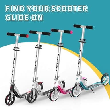 Scooter for Kids 6-12 & Adults | Adjustable Height, Foldable, Lightweight Aluminum Frame | Holds Up to 240lbs | Smooth Ride on Any Terrain - Image 8
