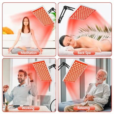 Red Light Therapy for Body Face, Infrared Light Therapy with Stand, Red Lights Therapy Lamp Panel, LED 660nm 850nm Near Infrared Redlight Therapy Device for Full Body Skin Home - Image 6