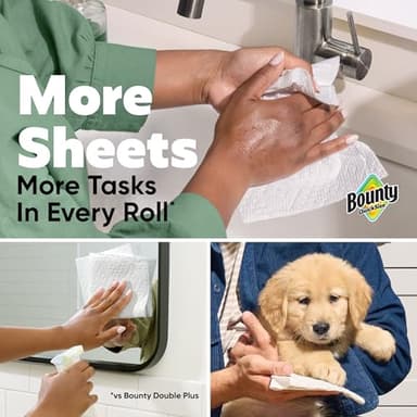 Bounty Quick-Size Paper Towels, White, 16 Family Rolls, Charmin Ultra Strong Clean Touch Toilet Paper, 18 Family Mega XL Rolls - Image 6