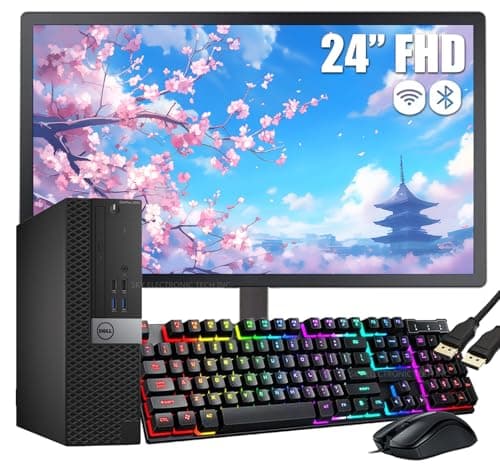 Dell OptiPlex 3040 SFF Computer Desktop PC with 24" FHD Monitor, Quad-Core i5-6500 up to 3.6 GHz, 8GB RAM, 256GB SSD, Keyboard and Mouse, WiFi, BT, Windows 10 Pro (Renewed) - Image 1