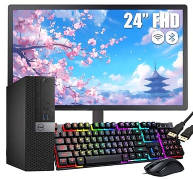 Dell OptiPlex 3040 SFF Computer Desktop PC with 24" FHD Monitor, Quad-Core i5-6500 up to 3.6 GHz, 8GB RAM, 256GB SSD, Keyboard and Mouse, WiFi, BT, Windows 10 Pro (Renewed) - Image 1