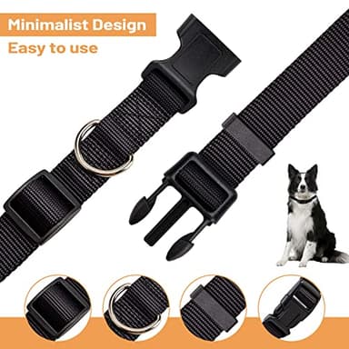 PuppyDoggy Adjustable Dog Collar Black Nylon Dog Collar Martingale Collar for Dogs with Quick Release Buckle Classic Pet Collar for Small Medium Large Dogs (Large 1 Pack, Pink) - Image 4