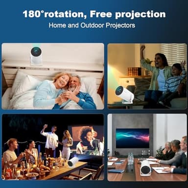 Mini Projector, Support 4K 1080P Portable Projector with Dual Band WIFI6 5G Wireless 5.2 Bluetooth Android 11, 160 ANSI Lumens, 180° Rotatable, Auto Keystone Correction,35"-130" Screen Video Projector - Image 8