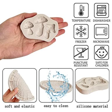 Wood Stump Cake Fondant Silicone Molds, Snail Mushroom Silicone Molds Chocolate for Cake Decoration, Cupcake Toppers, Candy Craft Glue, Polymer Clay Resin - Image 3