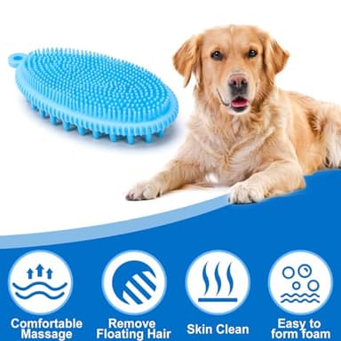 ROPO Dog Shampoo Brush, Dog Bath Brush & Dogs Shower, Dog Hand Brush for Grooming, Dog Scrubber for Bath, Dog Wash Brush (Black) - Image 5