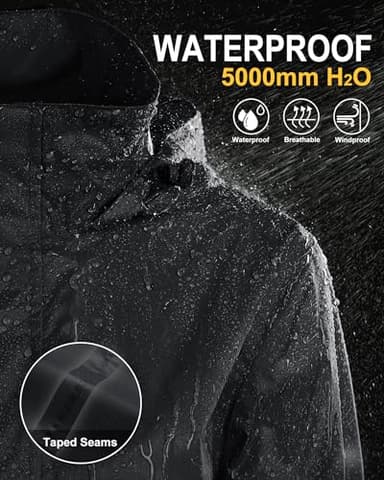 33,000ft Women's Rain Jacket Waterproof Lightweight Packable Raincoat with Hood for Golf Hiking Travel Windbreaker - Image 2