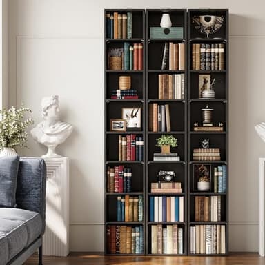 IRONCK Tall Narrow Bookshelf 8 Tiers, Compact Corner Bookcase, Easy to Match for Living Room, Office, Study, Bedroom, Vintage Black - Image 3