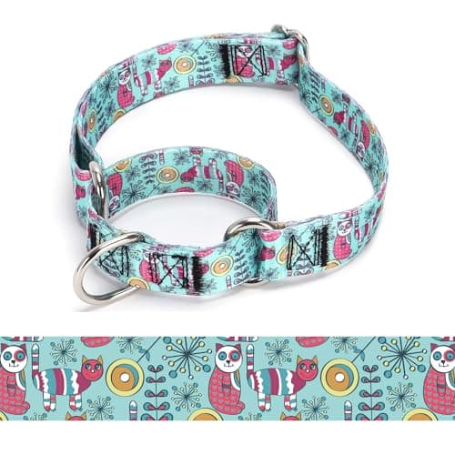 haoyueer Martingale Dog Collars - Flower Multicolor Cute Patterns, Adjustable Nylon Training Dog Collar Suitable for Boy and Girl Dogs Medium Large Dogs (15, M) - Image 1